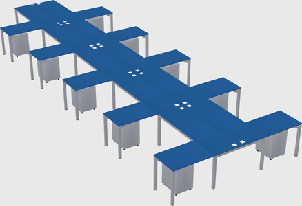 Shared l-shaped desk