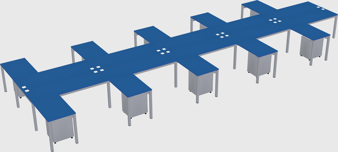 Shared l-shaped desk