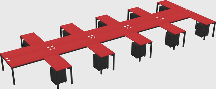 Shared l-shaped desk