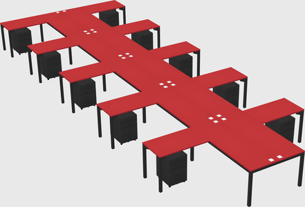Shared l-shaped desk