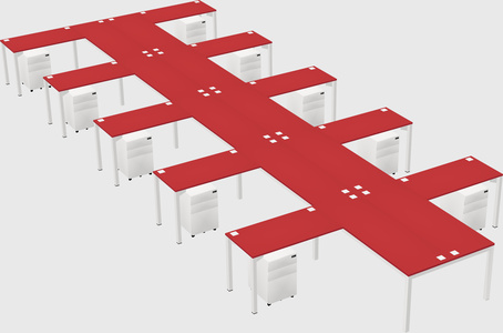 Shared l-shaped desk