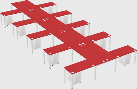 Shared l-shaped desk
