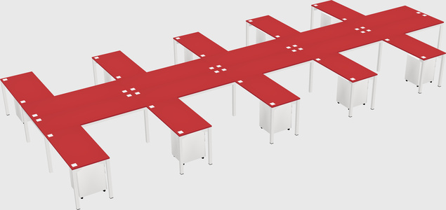 Shared l-shaped desk