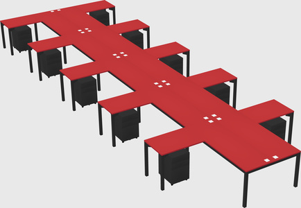 Shared l-shaped desk