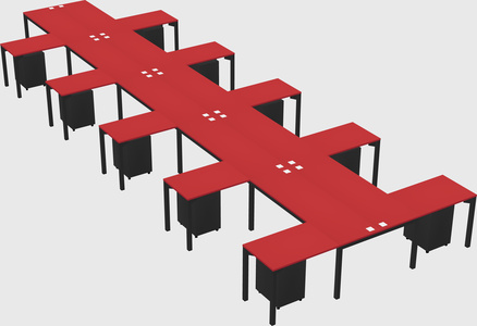 Shared l-shaped desk