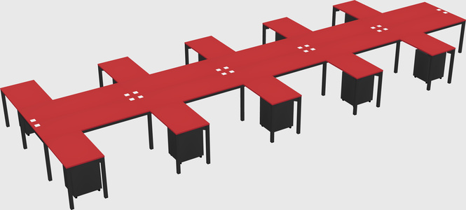 Shared l-shaped desk