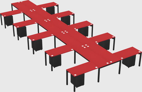 Shared l-shaped desk