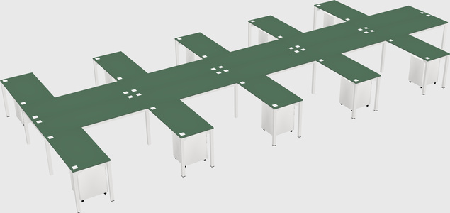 Shared l-shaped desk