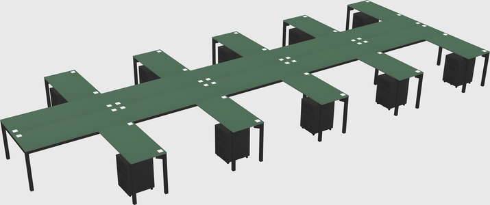 Shared l-shaped desk