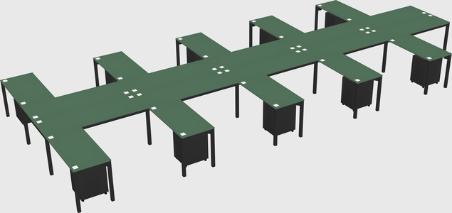 Shared l-shaped desk