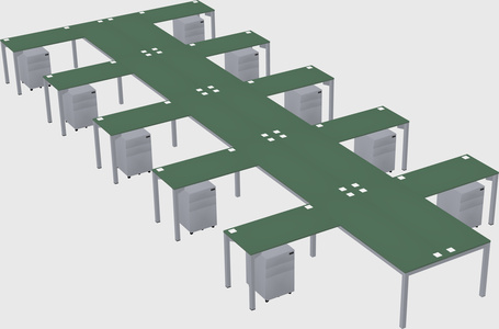 Shared l-shaped desk