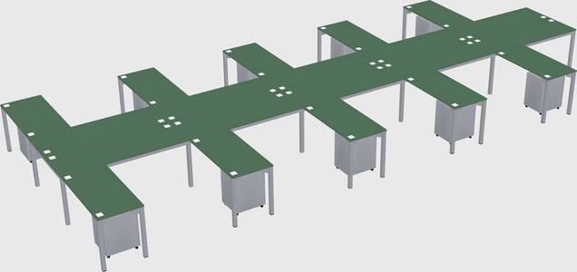 Shared l-shaped desk