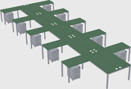 Shared l-shaped desk