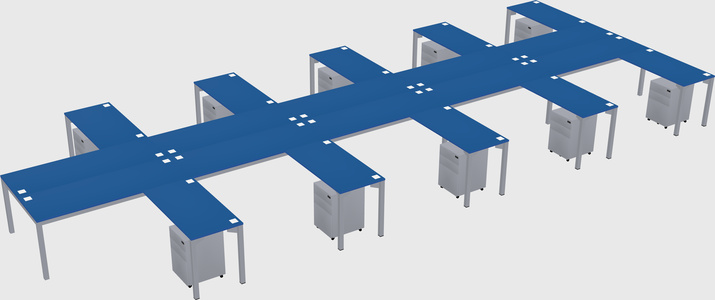 Shared l-shaped desk