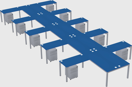 Shared l-shaped desk