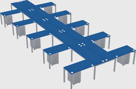 Shared l-shaped desk