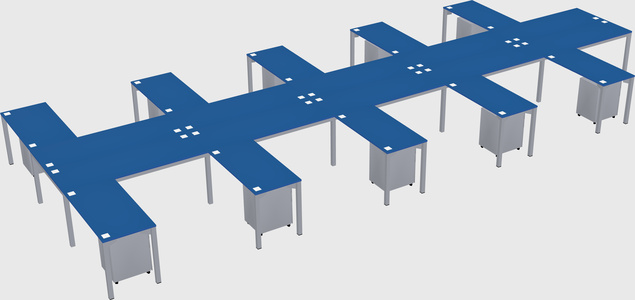 Shared l-shaped desk