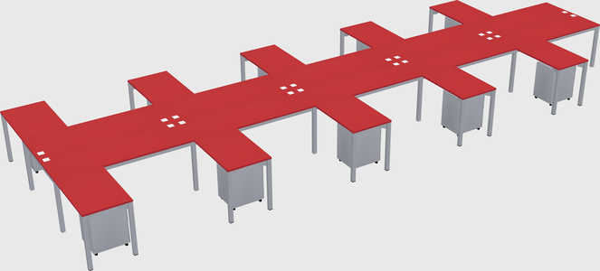 Shared l-shaped desk