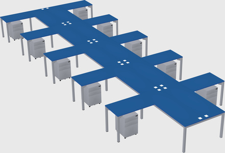 Shared l-shaped desk