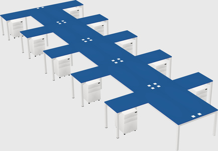 Shared l-shaped desk