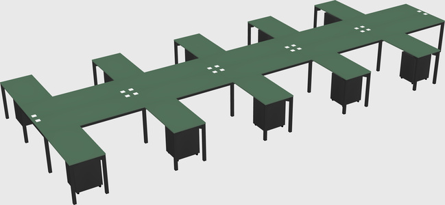 Shared l-shaped desk
