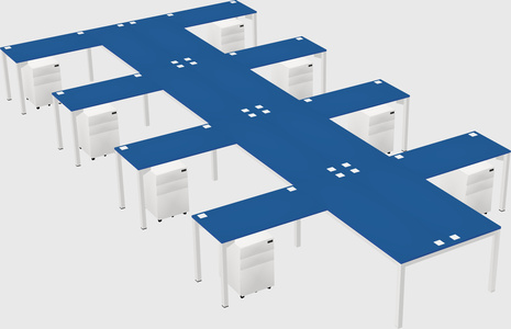 Shared l-shaped desk