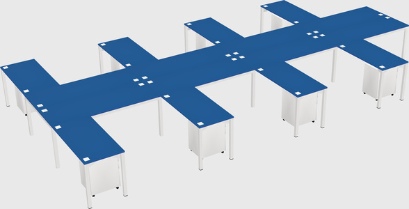 Shared l-shaped desk