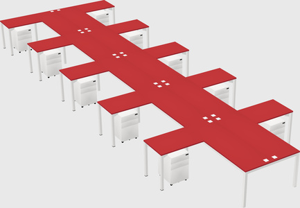 Shared l-shaped desk