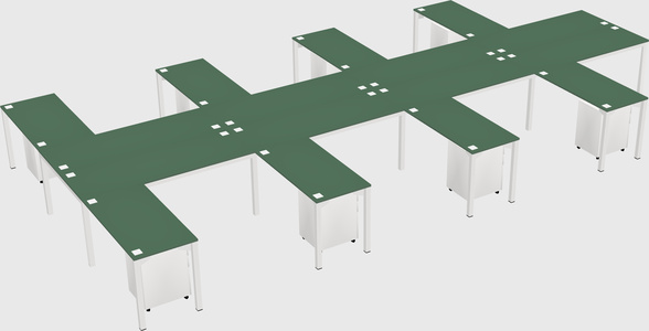 Shared l-shaped desk