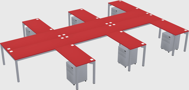 Shared l-shaped desk