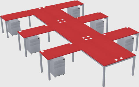 Shared l-shaped desk