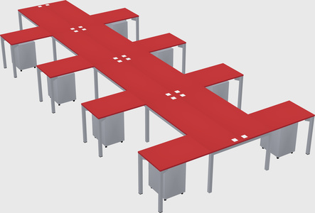 Shared l-shaped desk