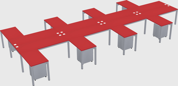 Shared l-shaped desk