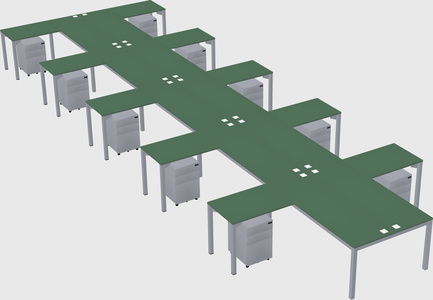 Shared l-shaped desk