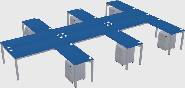 Shared l-shaped desk