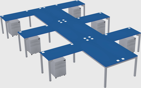 Shared l-shaped desk