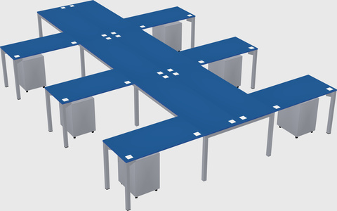 Shared l-shaped desk
