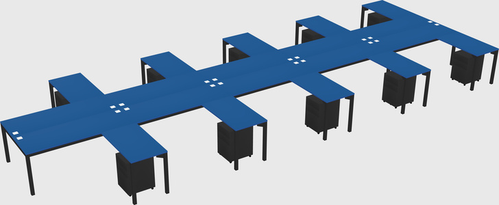 Shared l-shaped desk