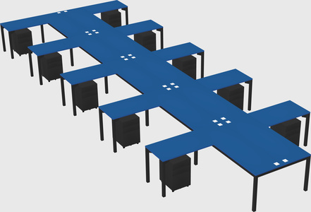Shared l-shaped desk