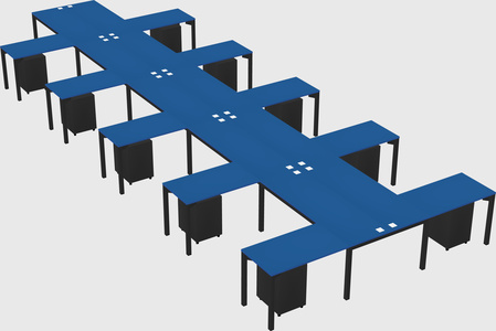 Shared l-shaped desk