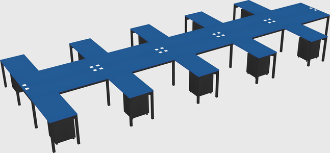 Shared l-shaped desk