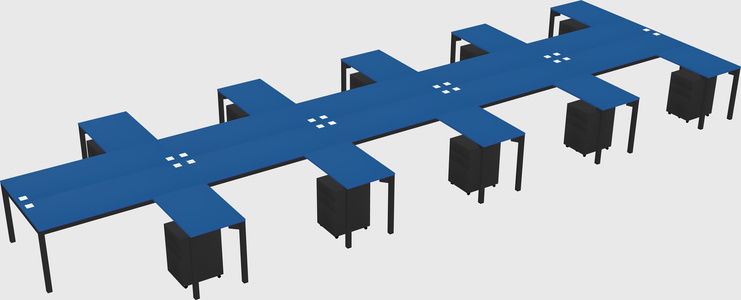 Shared l-shaped desk