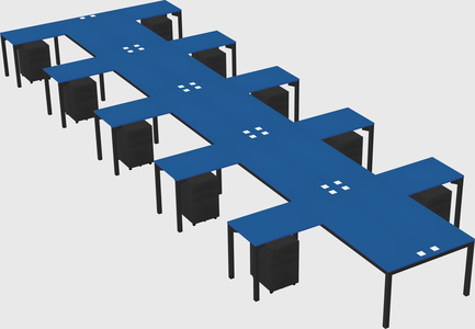 Shared l-shaped desk