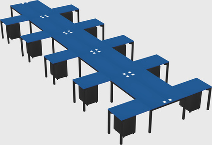 Shared l-shaped desk