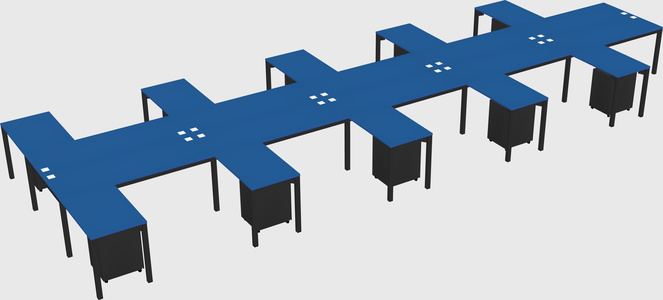 Shared l-shaped desk