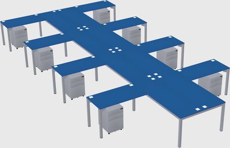 Shared l-shaped desk