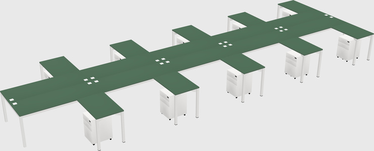 Shared l-shaped desk