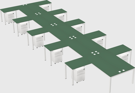 Shared l-shaped desk