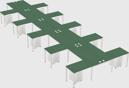 Shared l-shaped desk