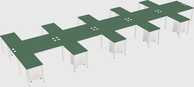 Shared l-shaped desk